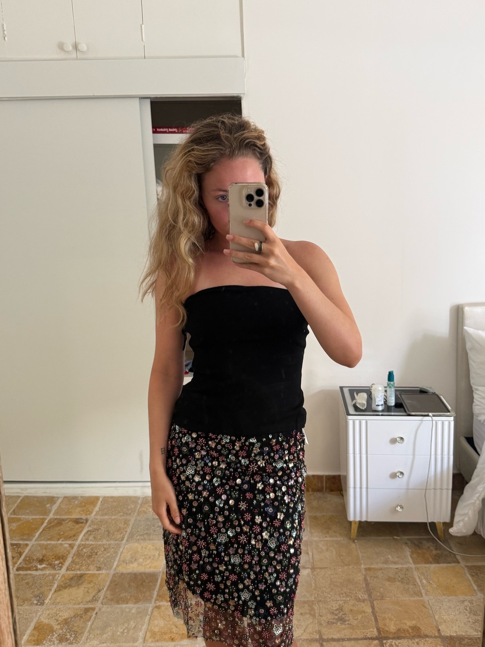 Aritzia Black Strapless Tube Bandeau Top